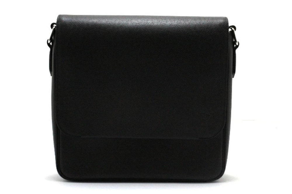 LOUIS VUITTON Roman Shoulder Bag Taiga Noir Black